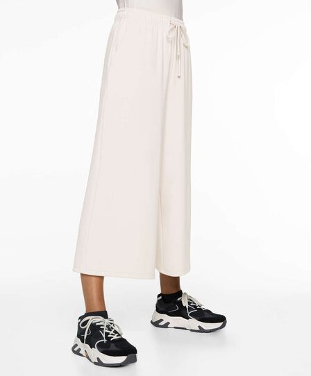 Soft-touch wide-leg crop trousers with modal