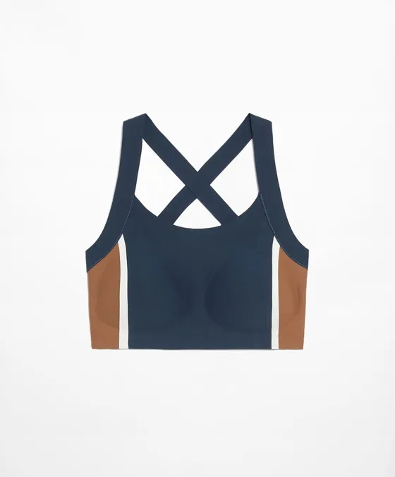 Perfect-adapt medium-support colour block sports bra