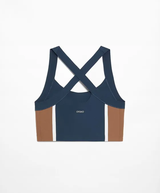 Perfect-adapt medium-support colour block sports bra