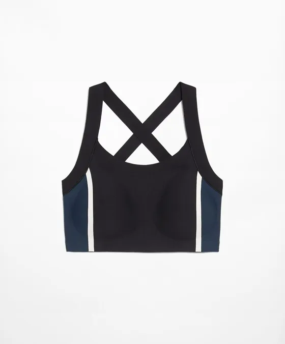 Perfect-adapt medium-support colour block sports bra