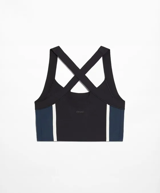 Perfect-adapt medium-support colour block sports bra