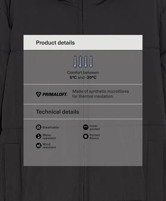 Водоотталкивающее утепленное пальто Primaloft®